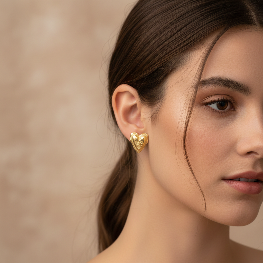 Chloe Heart Studs