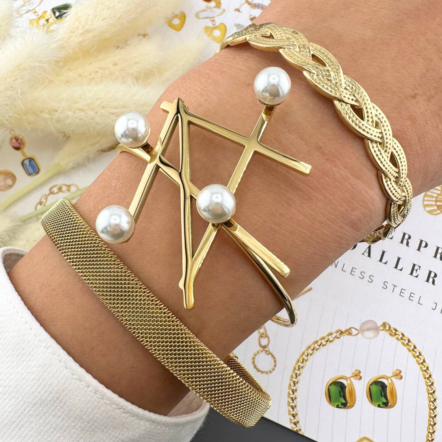 Cinder Braided Cuff Bangle